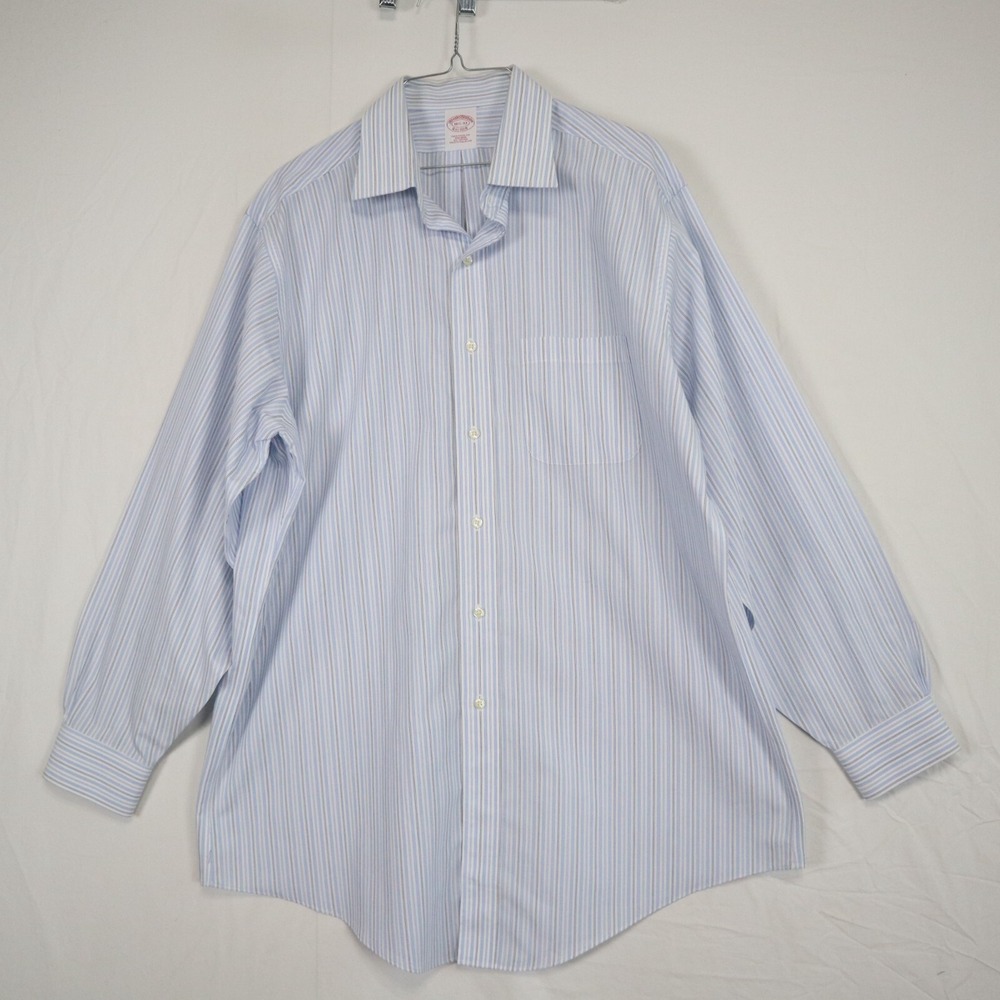 Brooks Brothers Shirt Mens 16.5-33 Traditional Fit Button Up Striped Long Sleeve
